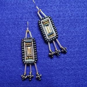 "Azteca" Beaded dangle earrings